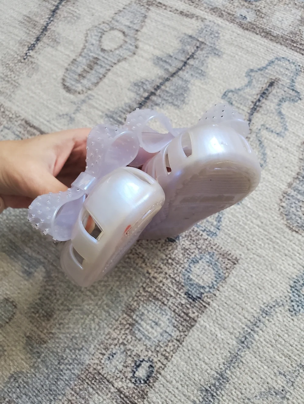 Mini Melissa Toddler Girls Irridescent Bow Sandals Shoes Sz7